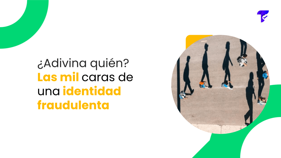 Ilustración que representa las múltiples caras de una identidad fraudulenta en procesos de verificación digital y prevención de fraude